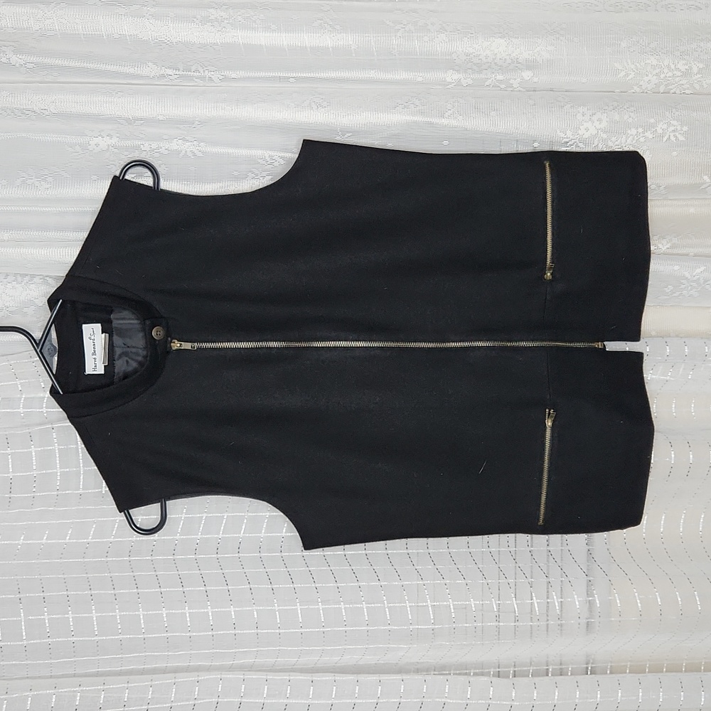 Vintage Harve Benard 90's Black Wool Blend Lined Vest Sz10